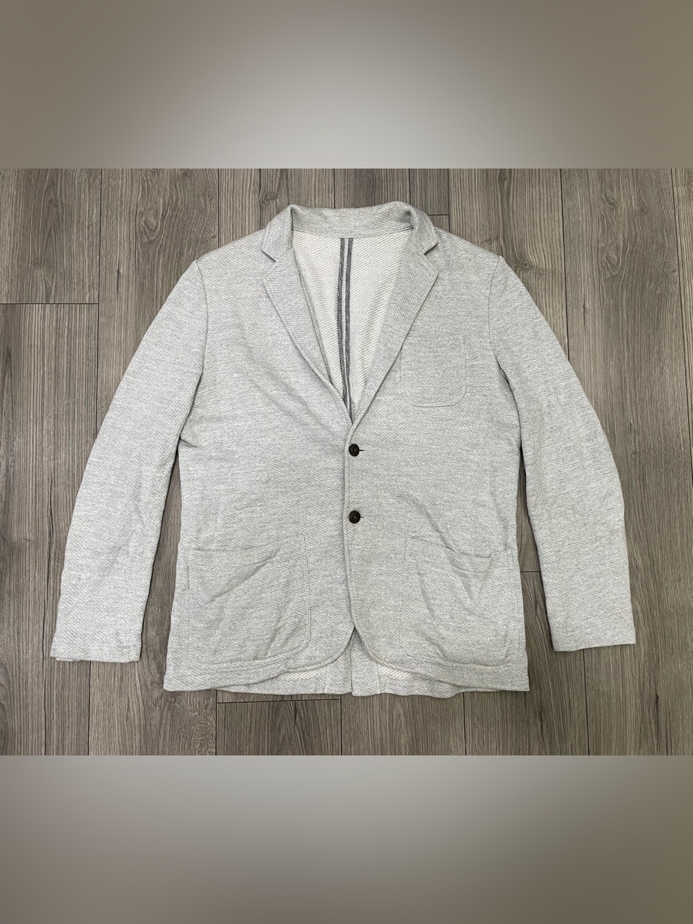 Faherty Womens Inlet Knit Heather Grey Blazer Size XL